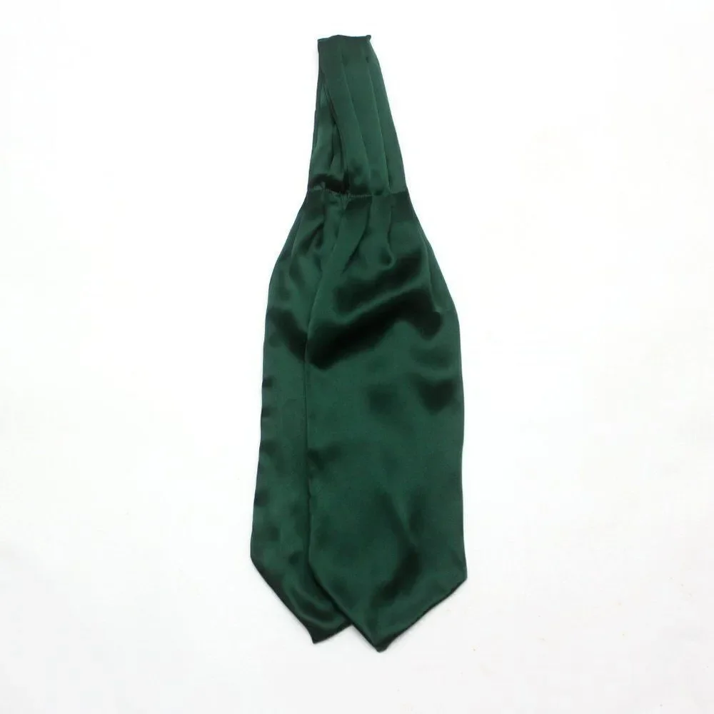 Silk Men's‎ Cravat Ascot Gift Box A196 Emerald green